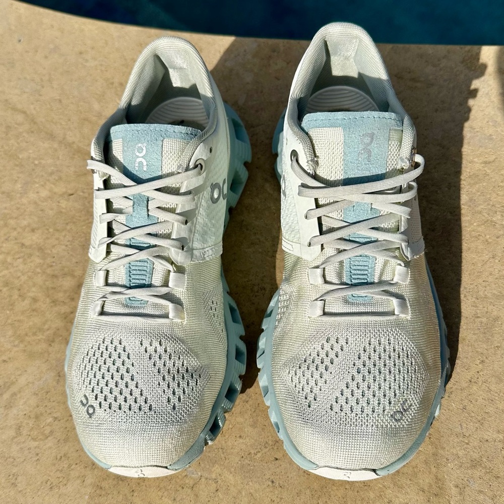 On Cloud X Running Shoes Color Aloe Green / Surf Blue - Size 6.5 Women’s - Picture 5 of 9